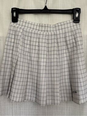 Vintage Tretorn Pleated White and Black Plaid Mini Skirt Size XXS/00